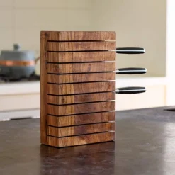 Acacia Wood Horizontal 10-Knife Block
