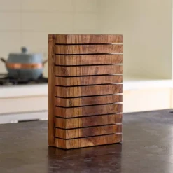 Acacia Wood Horizontal 10-Knife Block