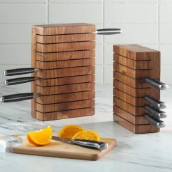 Acacia Wood Horizontal 8-Knife Block