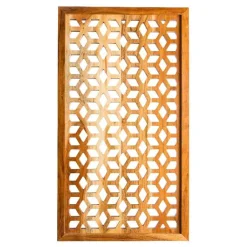 Acacia Wood Laser Cutout Wall Panel - Diamond