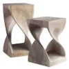 Agate Gray Twisty Stool, Set of 2