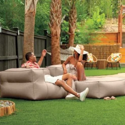 All-Weather Baya Love Seat, Set of 2 - Ash