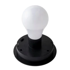 All-Weather Wicker Solar Table Lantern - Black