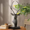 Aluminum and Marble Deer Bust Sculpture