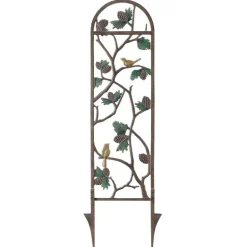 Aluminum Bird and Pinecone Trellis