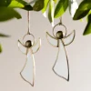 Antique Brass and Glass Angel Ornament