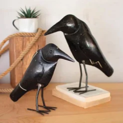 Antique Recycled Iron Crows, Set of 2