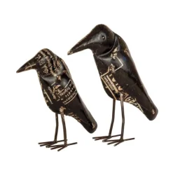 Antique Recycled Iron Crows, Set of 2