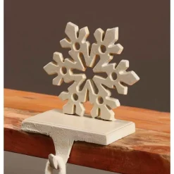 Antique White Snowflake Holiday Stocking Holder
