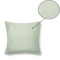 Aqua/Ivory Indoor Outdoor Pillow, 22" sq.