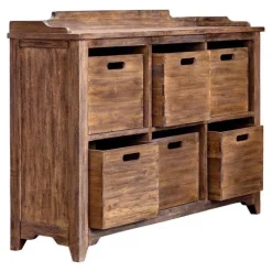 Ardusin Gray Wash Hardwood Storage Cupboard