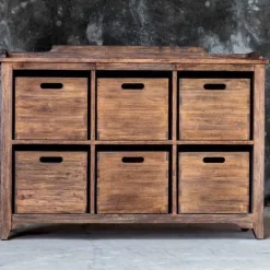 Ardusin Gray Wash Hardwood Storage Cupboard