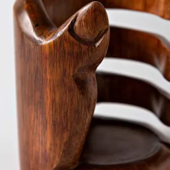 Artisan Carved Hand Wine Bottle Holder