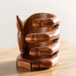 Artisan Carved Hand Wine Bottle Holder