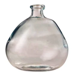 Askew Recycled Glass Balloon Vase, 9" - Clear