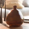 Askew Recycled Glass Balloon Vase, 9" - Chocolate