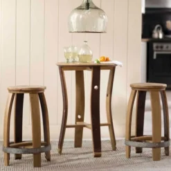 Barrel Stave Set of Table and 2 Stools