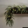 Battery-Operated Norfolk Pine Garland with LED Lights