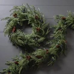 Battery-Operated Norfolk Pine Garland with LED Lights