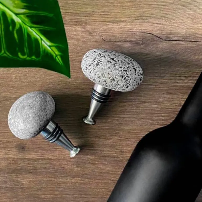 Beach Stone Wine Stopper