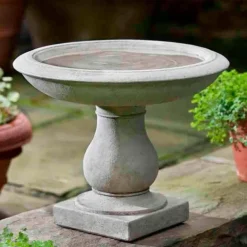 Beauvoir Cast Stone Birdbath