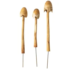 Bell Mushroom Garden Stakes, Set of 3