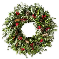 Berried Pine Cone Wreath with Hanger