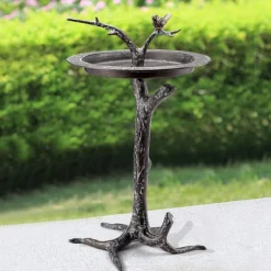 Bird and Twigs Sundial Bird Bath