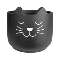 Black Cat Cement Planter