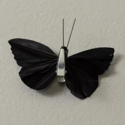 Black Feather Butterflies, Set of 8