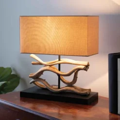 Bleached Mango Wood Table Lamp
