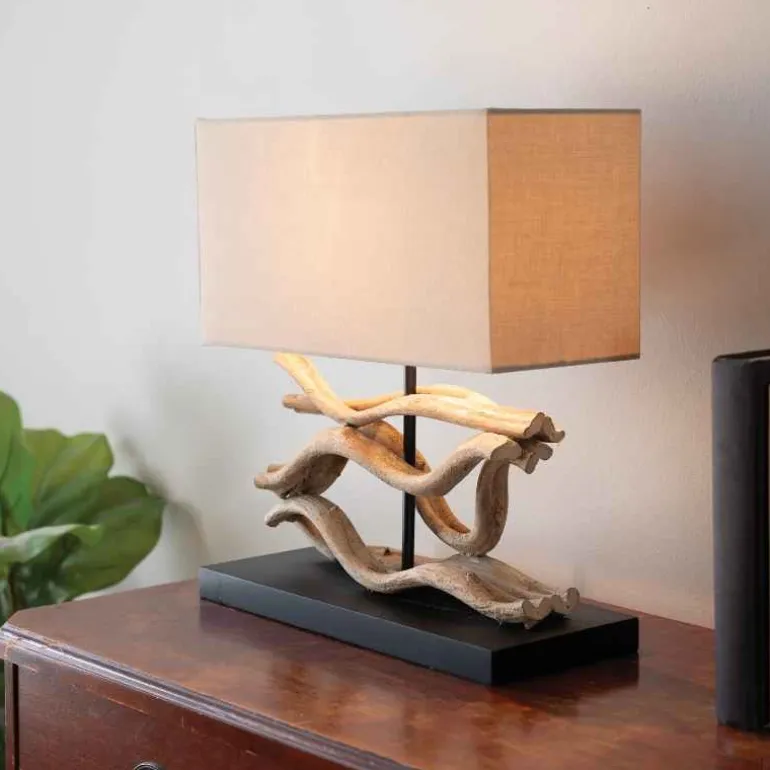 Bleached Mango Wood Table Lamp
