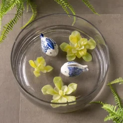 Blue Floating Ceramic Fish, Set of 2
