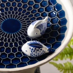Blue Floating Ceramic Fish, Set of 2