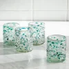 Blue Frost Confetti Recycled Tumbler Glasses, Set of 4