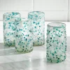 Blue Frost Confetti Recycled Pint Glasses, Set of 4