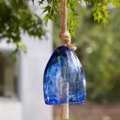 Blue Glass Garden Bell