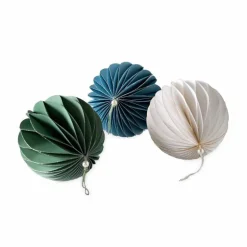 Blue Hand-Cut Honeycomb Paper Ball Ornament. 6" dia.