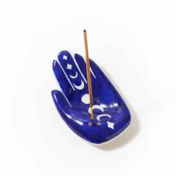 Blue Hand Moon Phase Incense Holder