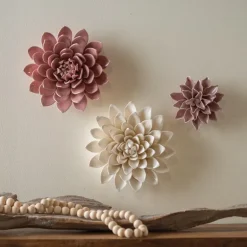 Blush Collection Ceramic Wall Flowers, Set of 3