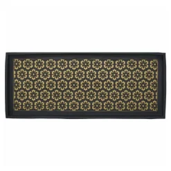 Brass-Brushed Flower Rubber Boot Tray