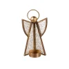Brass Glass Angel Votive Holders, Set of 3
