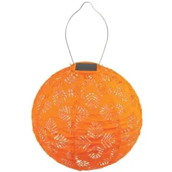 Brights Geo Palm Solar Lantern, 12"Dia. - Clementine