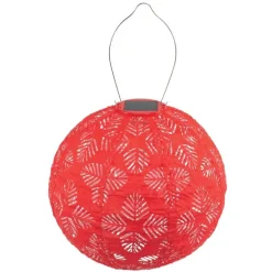 Brights Geo Palm Solar Lantern, 12"Dia. - Chili