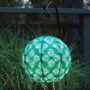 Brights Geo Palm Solar Lantern, 12"Dia. - Turquoise