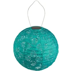 Brights Geo Palm Solar Lantern, 12"Dia. - Turquoise