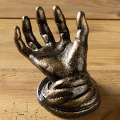Bronzed Cast Iron Hand Statue with Black Finish