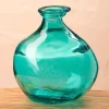 Bubble Recycled Glass Balloon Vase, 7"H - Aqua