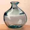 Bubble Recycled Glass Balloon Vase, 7"H - Smokey Blue