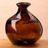 Bubble Recycled Glass Balloon Vase, 7"H - Chocolate